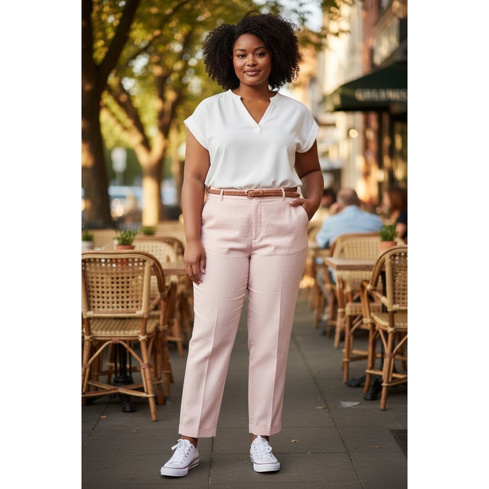 Ralph Lauren Black Label Ballet Pink Linen Pants Plus 22W Coastal Old Money